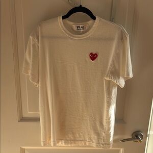 White T-Shirt with Red Heart